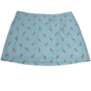 Vineyard Vines Women's Blue White Pink Striped Seersucker Seahorse Print Skirt-8